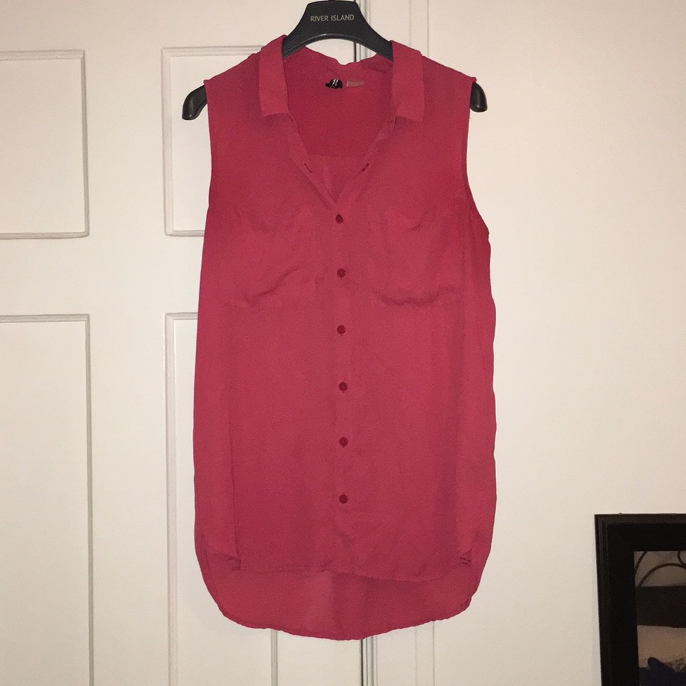 H&M coral blouse